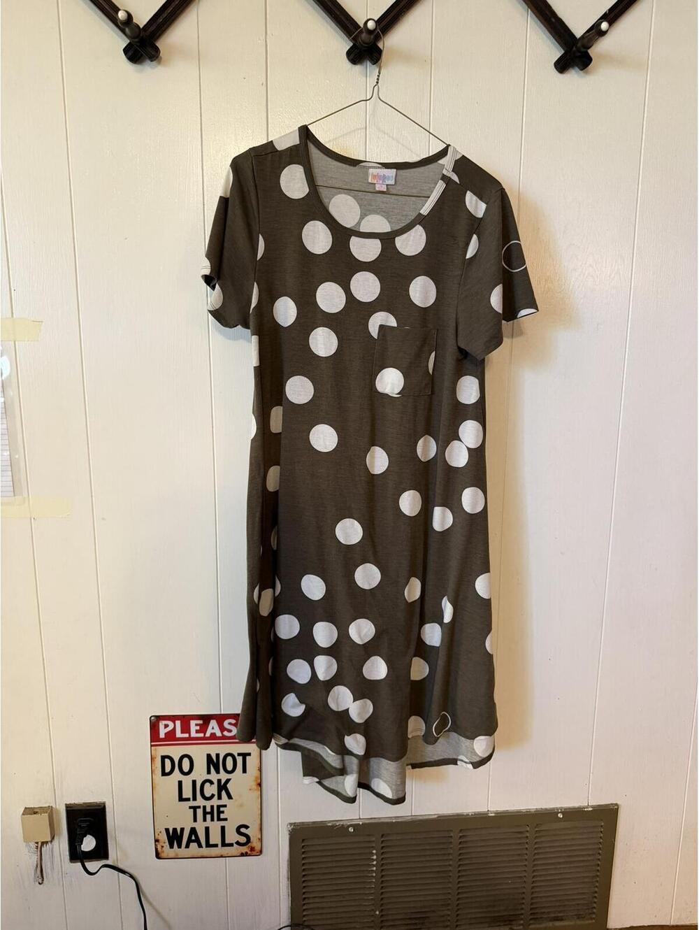 LuLaRoe Brown Polka Dot Short Sleeve Swing Dress Size S
